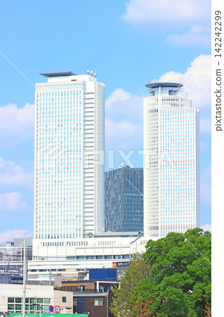 A view of the skyscrapers around Nagoya Station from Yoneno Park in Nagoya City, Aichi Prefecture A view of the skyscrapers around Nagoya Station from Yoneno Park in Nagoya City, Aichi Prefecture 142242299