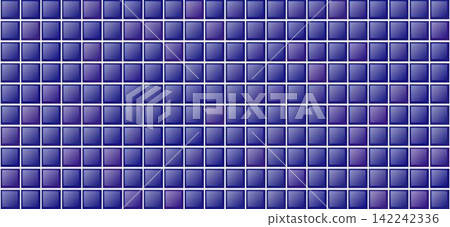Blue tile design for wall and floor in kitchen, bathroom, toilet and living room. Clean square ceramic tiled grid pattern. Vector flat illustration Blue tile design for wall and floor in kitchen, bathroom, toilet and living room. Clean square ceramic tiled grid pattern. Vector flat illustration 142242336