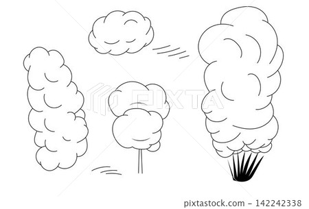 Set line explosion effect comics element, vector line art, movement signs.Sketch anime doodle 142242338