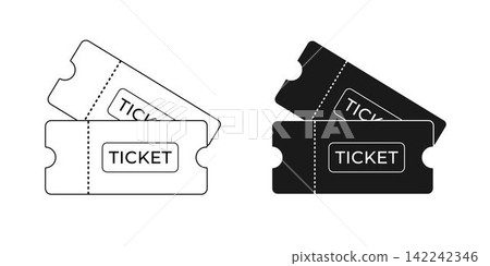 Ticket vector icons set Ticket vector icons set 142242346