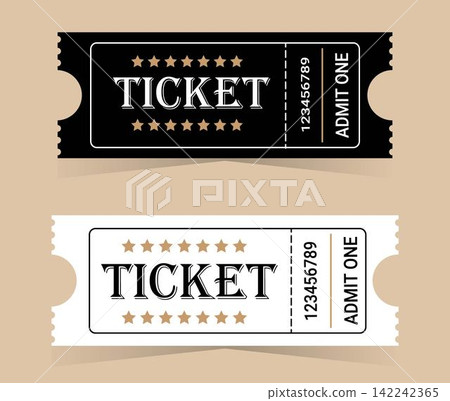 White and black tickets on a colored background White and black tickets on a colored background 142242365