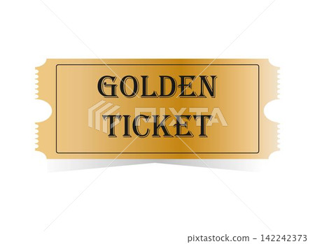 Golden ticket vector illustration Golden ticket vector illustration 142242373