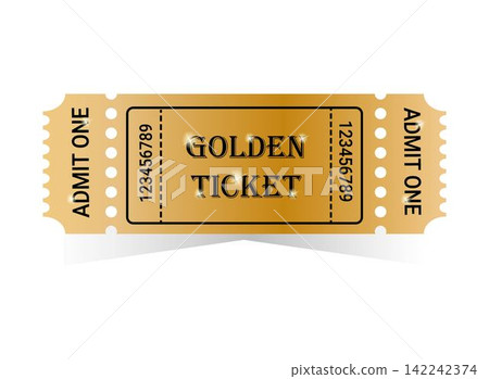 Golden ticket vector illustration Golden ticket vector illustration 142242374