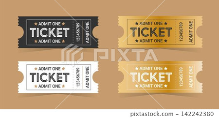 Set tickets on a colored background 142242380