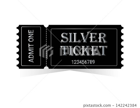 Silver ticket vector illustration Silver ticket vector illustration 142242384