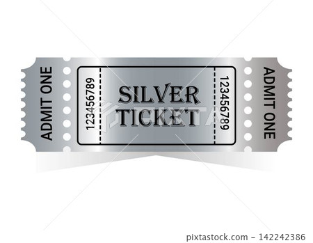 Silver ticket vector illustration Silver ticket vector illustration 142242386