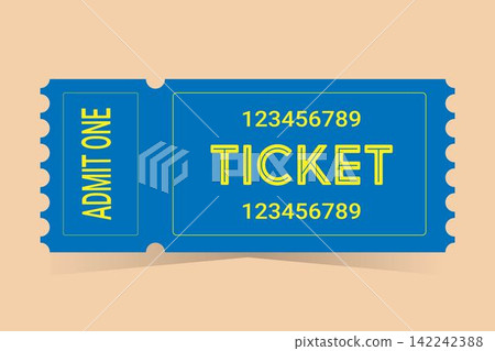 Black ticket for one person on a colored background Black ticket for one person on a colored background 142242388
