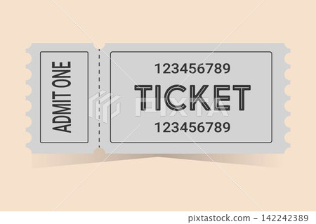 Grey ticket for one person on a colored background Grey ticket for one person on a colored background 142242389