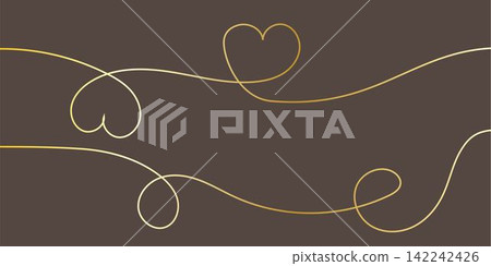 Thin squiggle golden line heart set. Wavy wiggle stripe. Curvy head or yarn lines for decor, separate, divider. Tangled squiggly linear doodle shapes. Vector Thin squiggle golden line heart set. Wavy wiggle stripe. Curvy head or yarn lines for decor, separate, divider. Tangled squiggly linear doodle shapes. Vector 142242426