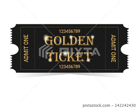 Golden ticket vector illustration 142242430