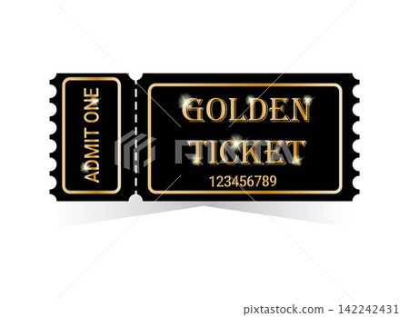 Golden ticket vector illustration Golden ticket vector illustration 142242431