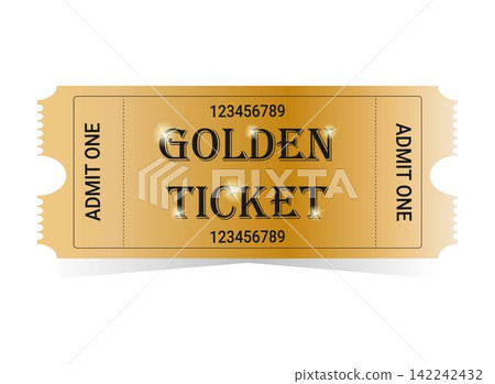 Golden ticket vector illustration 142242432