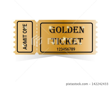 Golden ticket vector illustration Golden ticket vector illustration 142242433