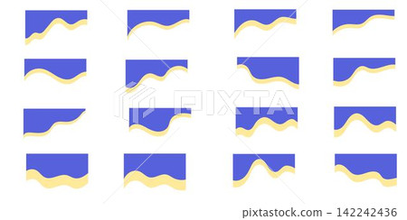 Set of blue wave separator footers, modern dividers shapes vector illustration. Header Border Shapes for Websites. Vector Banner Designs. Abstract Web Dividers. Wave Page Section Elements Set of blue wave separator footers, modern dividers shapes vector illustration. Header Border Shapes for Websites. Vector Banner Designs. Abstract Web Dividers. Wave Page Section Elements 142242436