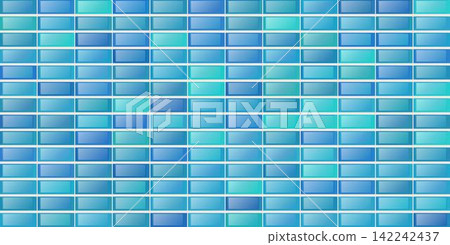 Blue tile design for wall and floor in kitchen, bathroom, toilet and living room. Clean square ceramic tiled grid pattern. Vector flat illustration Blue tile design for wall and floor in kitchen, bathroom, toilet and living room. Clean square ceramic tiled grid pattern. Vector flat illustration 142242437