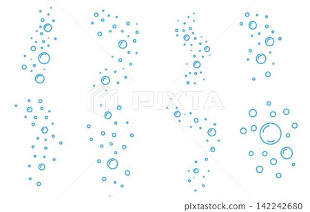 Air blue bubbles outline element signs. water bubbles icon, gas balloons, water line doodle flat vector, for patterns, card Air blue bubbles outline element signs. water bubbles icon, gas balloons, water line doodle flat vector, for patterns, card 142242680