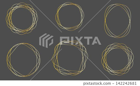 Gold 3d circle frame. Golden metal ring with glowing effect as oval abstract border. Vector line luxury circular outline design element. Simple vector flat Gold 3d circle frame. Golden metal ring with glowing effect as oval abstract border. Vector line luxury circular outline design element. Simple vector flat 142242681
