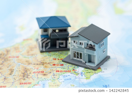Map of the Kanto region and residential models 142242845