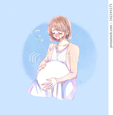一個哭泣的女人;她懷孕了。 一個哭泣的女人;她懷孕了。 142243173