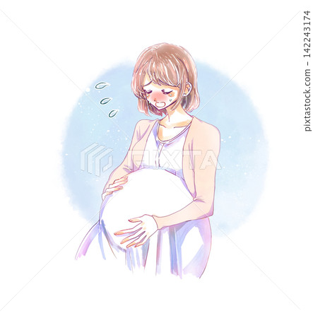 一個哭泣的女人;她懷孕了。 一個哭泣的女人;她懷孕了。 142243174