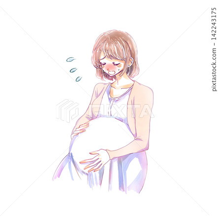 一個哭泣的女人;她懷孕了。 一個哭泣的女人;她懷孕了。 142243175