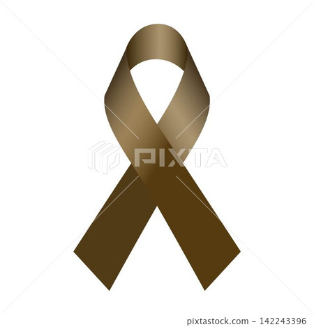 Brown awareness ribbon isolated on a white background 142243396
