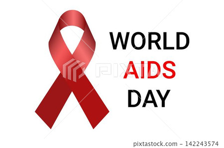 Red ribbon HIV, World AIDS day symbol Red ribbon HIV, World AIDS day symbol 142243574