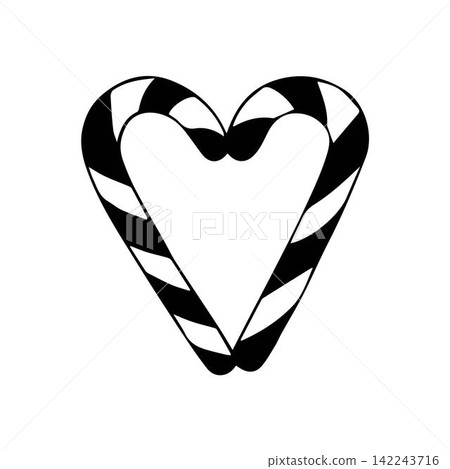 Christmas Heart sign of candy canes Christmas Heart sign of candy canes 142243716