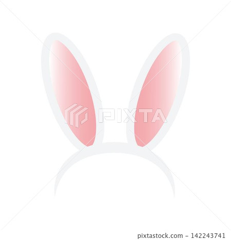 Easter rabbit ears headband icon isolated on white background. Flat cartoon easter card design element. Spring hare ear accessory Easter rabbit ears headband icon isolated on white background. Flat cartoon easter card design element. Spring hare ear accessory 142243741