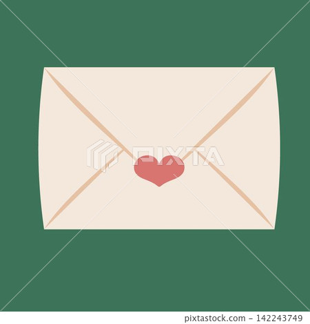 Envelope on a green background Envelope on a green background 142243749