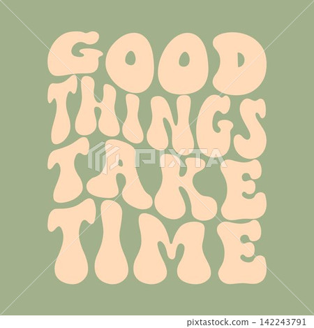 inspirational slogan print with vintage groovy 142243791