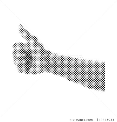 Various gestures of female fingers. Halftone effect, magazine collage, trendy images. Woman hand making sign Various gestures of female fingers. Halftone effect, magazine collage, trendy images. Woman hand making sign 142243933