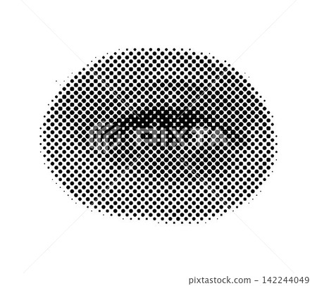 Woman's eye 90s style halftone shape for trendy collage. Dots texture. Contemporary style Woman's eye 90s style halftone shape for trendy collage. Dots texture. Contemporary style 142244049