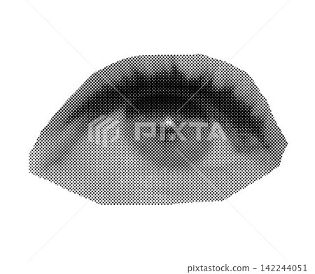 Woman's eye 90s style halftone shape for trendy collage. Dots texture. Contemporary style Woman's eye 90s style halftone shape for trendy collage. Dots texture. Contemporary style 142244051