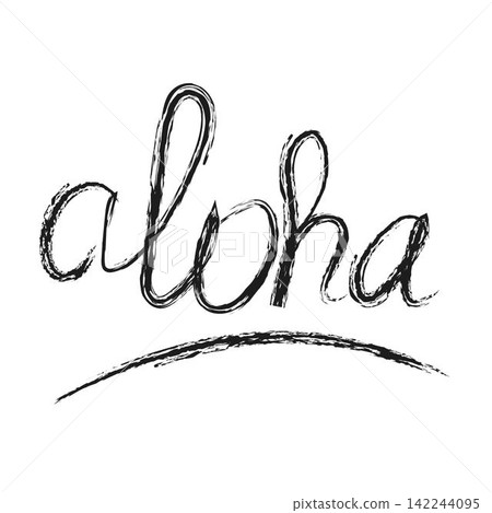 Aloha brush writing Aloha brush writing 142244095