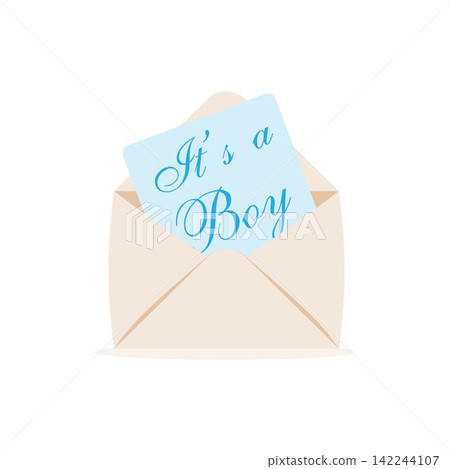 Birth announcement baby boy vector illustration Birth announcement baby boy vector illustration 142244107