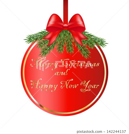 Christmas design, realistic red frame with bow Christmas design, realistic red frame with bow 142244137