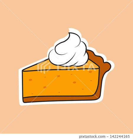 Drawing of pumpkin pie piece Drawing of pumpkin pie piece 142244165