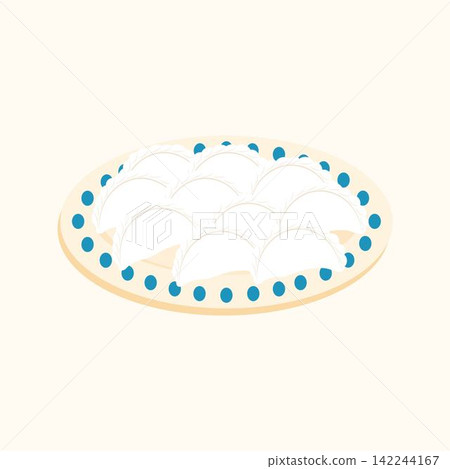 Dumplings dish of Ukrainian national cuisine 142244167