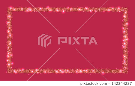 Horizontal rectangle glitter Golden frame viva magenta Horizontal rectangle glitter Golden frame viva magenta 142244227