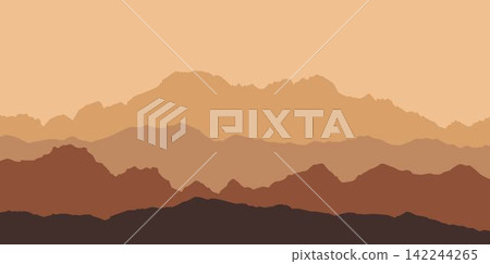panoramic view of the mountain landscape panoramic view of the mountain landscape 142244265