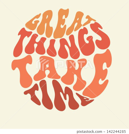 Retro inspirational groovy print Retro inspirational groovy print 142244285