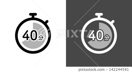 一個簡單的秒錶圖標,顯示時間的流逝:40 分鐘 一個簡單的秒錶圖標,顯示時間的流逝:40 分鐘 142244591