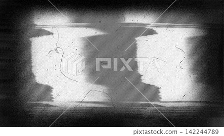 Distressed Grunge Overlay Texture with Halftone Diagonal Lines and Vignette 142244789