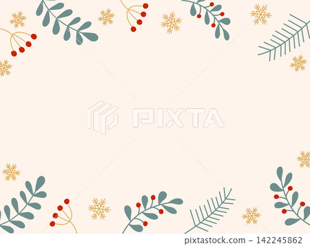Christmas-themed Scandinavian-style frame illustration material Christmas-themed Scandinavian-style frame illustration material 142245862