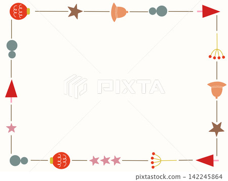 聖誕主題北歐風格邊框插畫素材 聖誕主題北歐風格邊框插畫素材 142245864