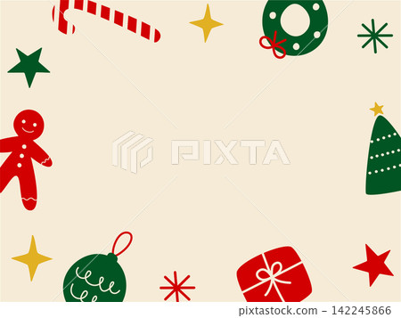 Christmas-themed Scandinavian-style frame illustration material Christmas-themed Scandinavian-style frame illustration material 142245866