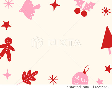 聖誕主題北歐風格邊框插畫素材 聖誕主題北歐風格邊框插畫素材 142245869