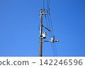 utility pole and pole transformer 142246596