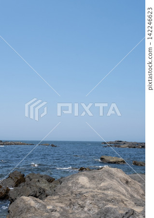 A rocky shore landscape of Jogashima Beach in Miura City, Kanagawa Prefecture. A rocky shore landscape of Jogashima Beach in Miura City, Kanagawa Prefecture. 142246623